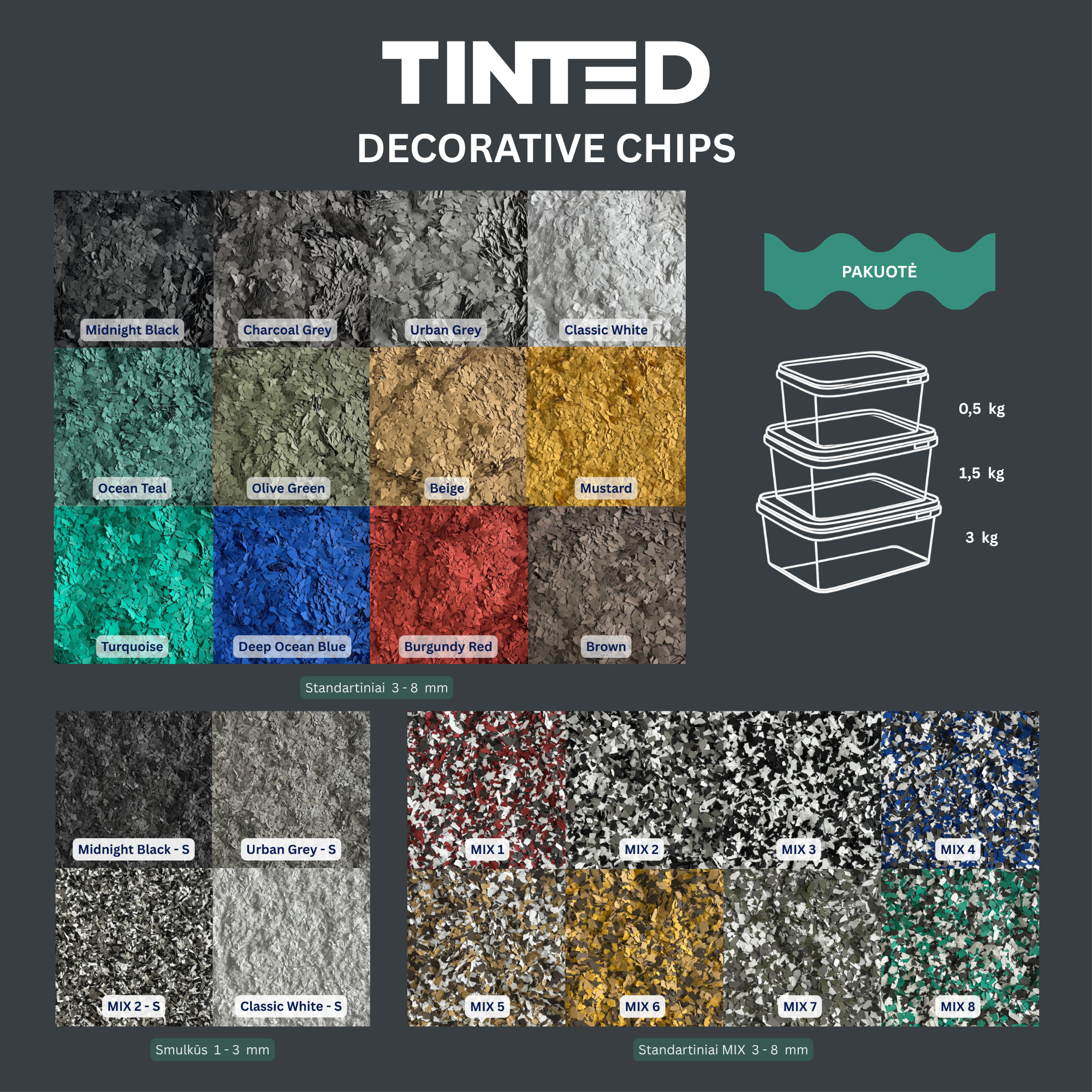 TINTED Decorative Chips Color